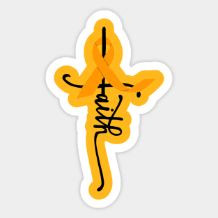 Faith Awareness Ribbon (Orange) Sticker